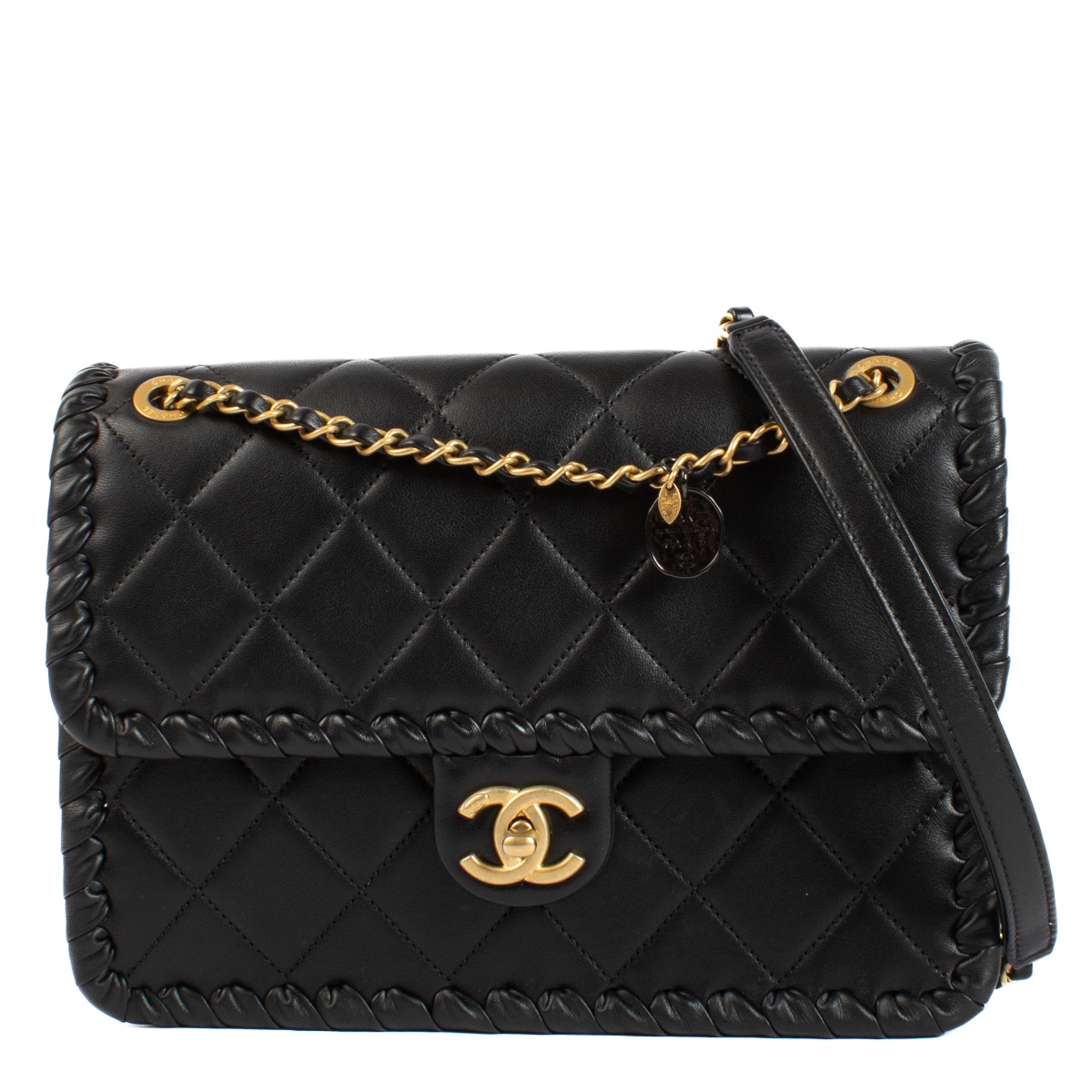 CHANEL フランス製 裏地カシミヤ 本革 手袋　ブラック 黒 Chanel leather gloves black - Gem