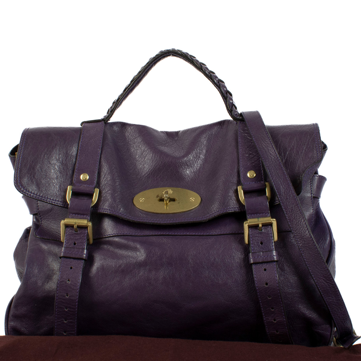 Mulberry Alexa 2way Leather Handbag Shoulder Bag Orange