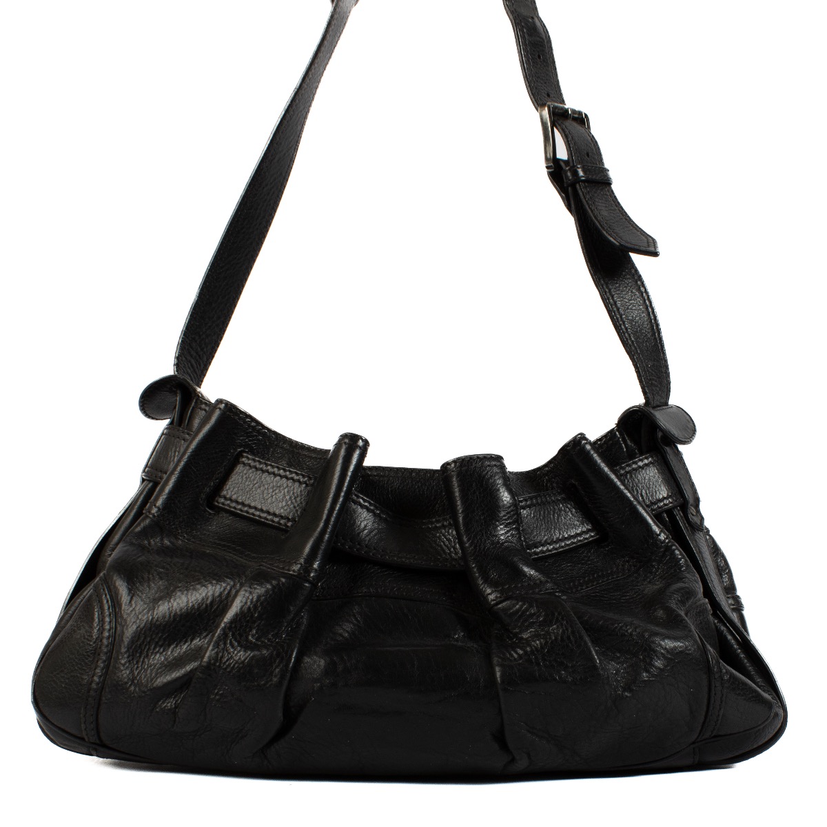 VIP【関税送料無料】希少 BURBERRY BLACK LEATHER SHOULDER BAG Burberry Black Leather Shoulder bag ○ Labellov ○ Buy and