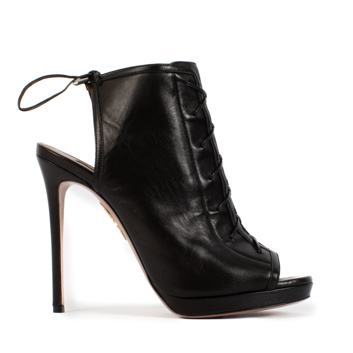 Aquazzura Black Lace-up Heels - Size 39 ○ Labellov ○ Buy