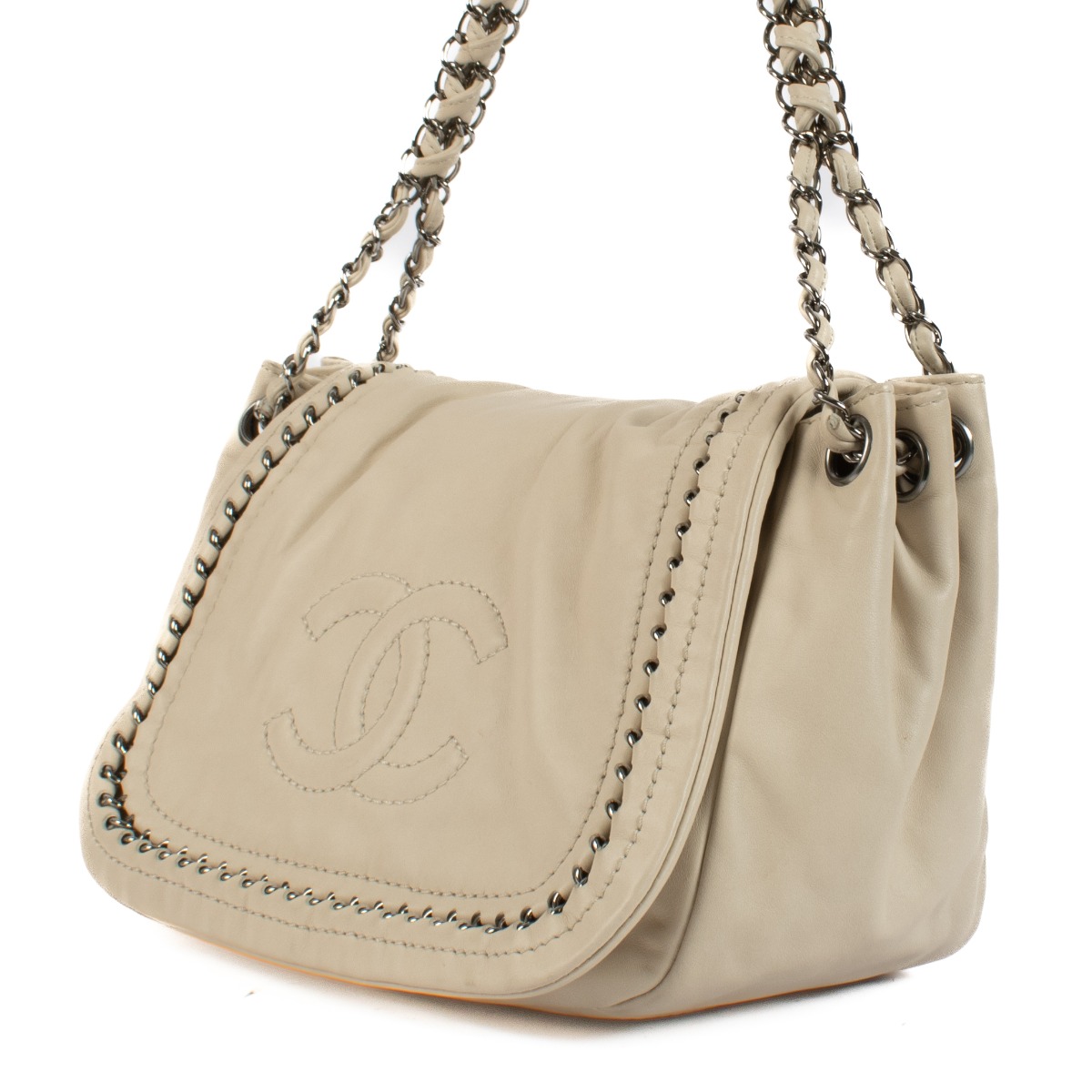 Chanel Beige Chain Lux Ligne Flap Bag Labellov Buy and Sell Authentic Luxury