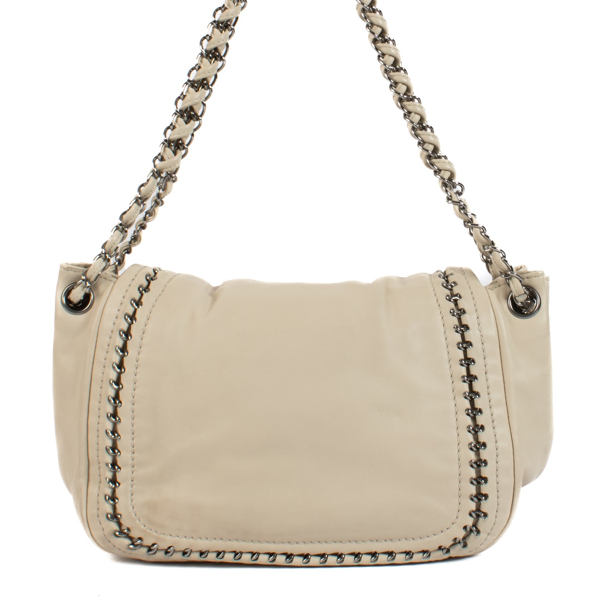 Chanel Beige Chain Lux Ligne Flap Bag Labellov Buy and Sell Authentic Luxury