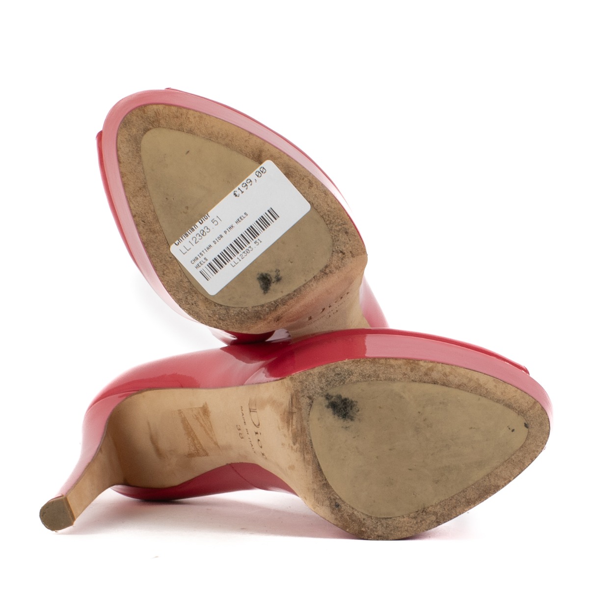 Christian Dior Pink Patent Platform Heels - size 38
