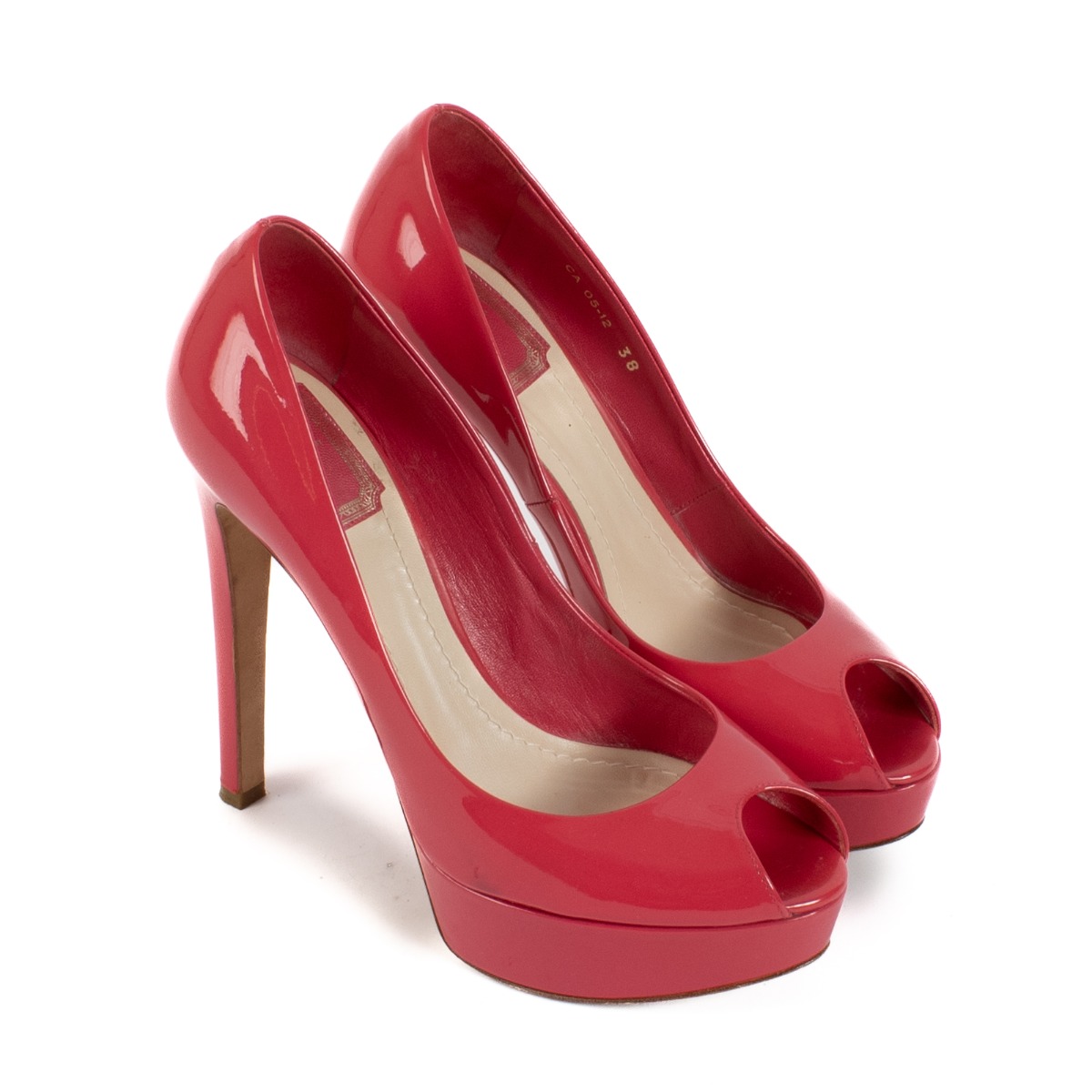 Christian Dior Pink Patent Platform Heels - size 38