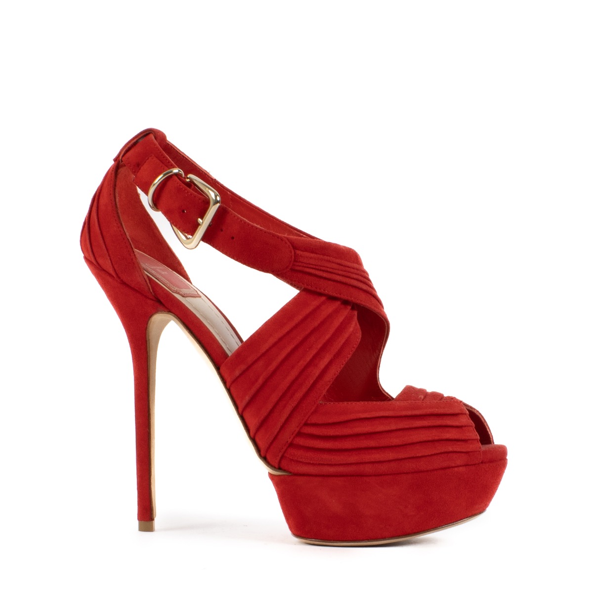 Christian Dior Red Suede Platform Heels Size 38 Labellov Buy and Sell Authentic Luxury