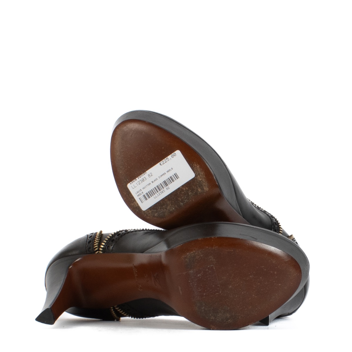 Louis Vuitton Black Zipper Heels - Size 38 ○ Labellov