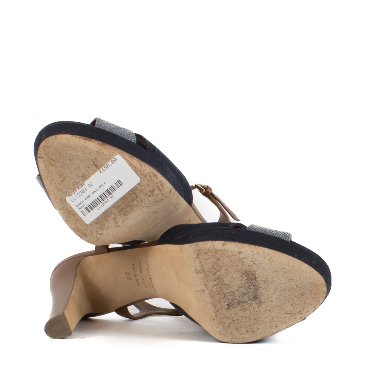 Sergio Rossi Denim Platform Heels - Size 39 ○ Labellov