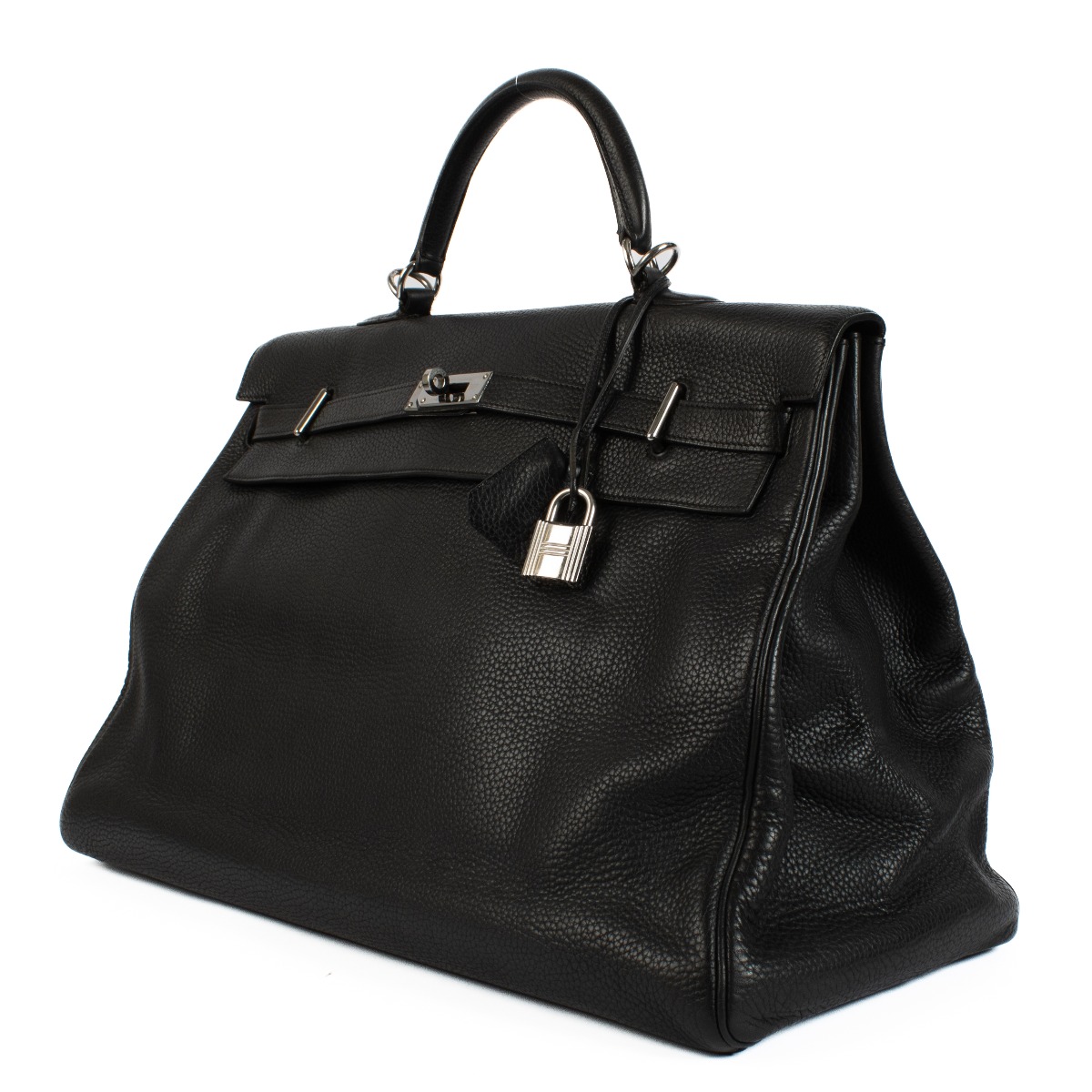 Hermes Kelly 50 Voyage Black Taurillon Clemence PHW Labellov Buy and Sell Authentic Luxury