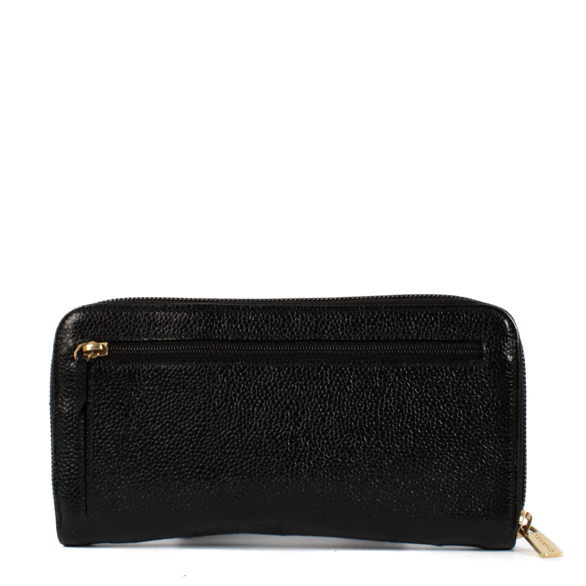 Chanel Caviar Leather Black Timeless CC Zipper Wallet