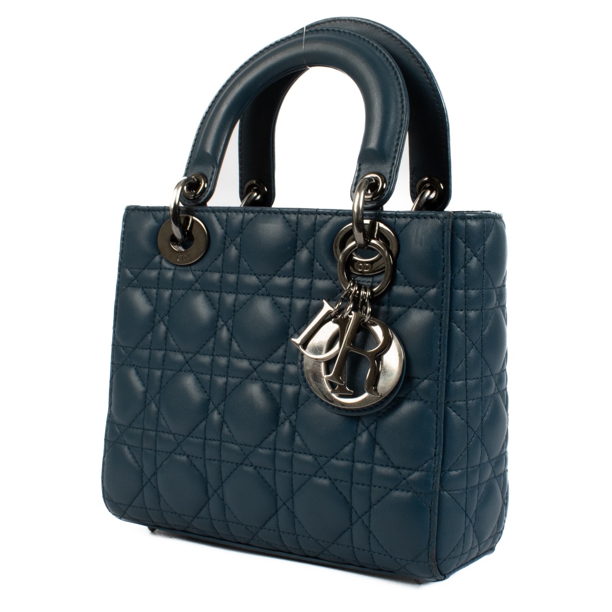【限定セール！】 Blue Dior Christian Lambskin Bag ABCDior My Dior Lady Small バッグ