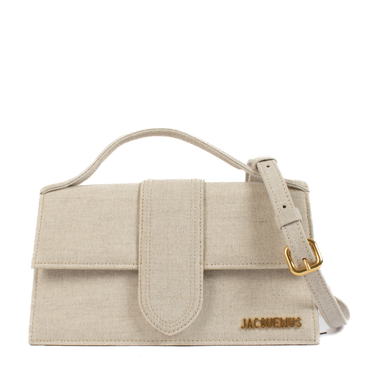 Jacquemus Light Greige Canvas Le Grand Bambino Bag
