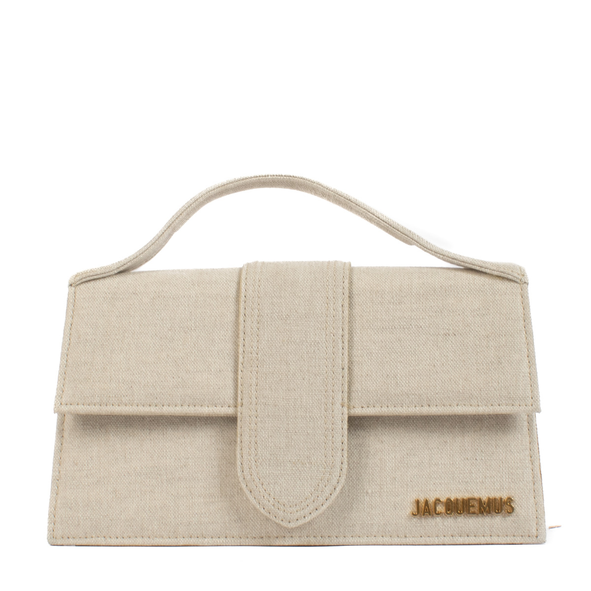 Jacquemus Light Greige Canvas Le Grand Bambino Bag