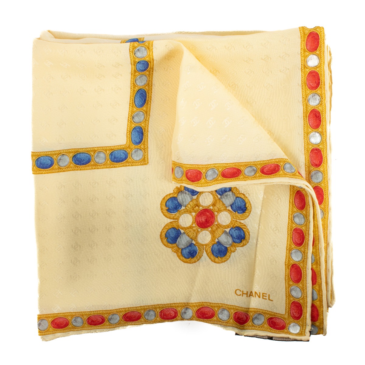 Chanel Yellow Silk Printed 90 Scarf ○ Labellov ○ Buy and