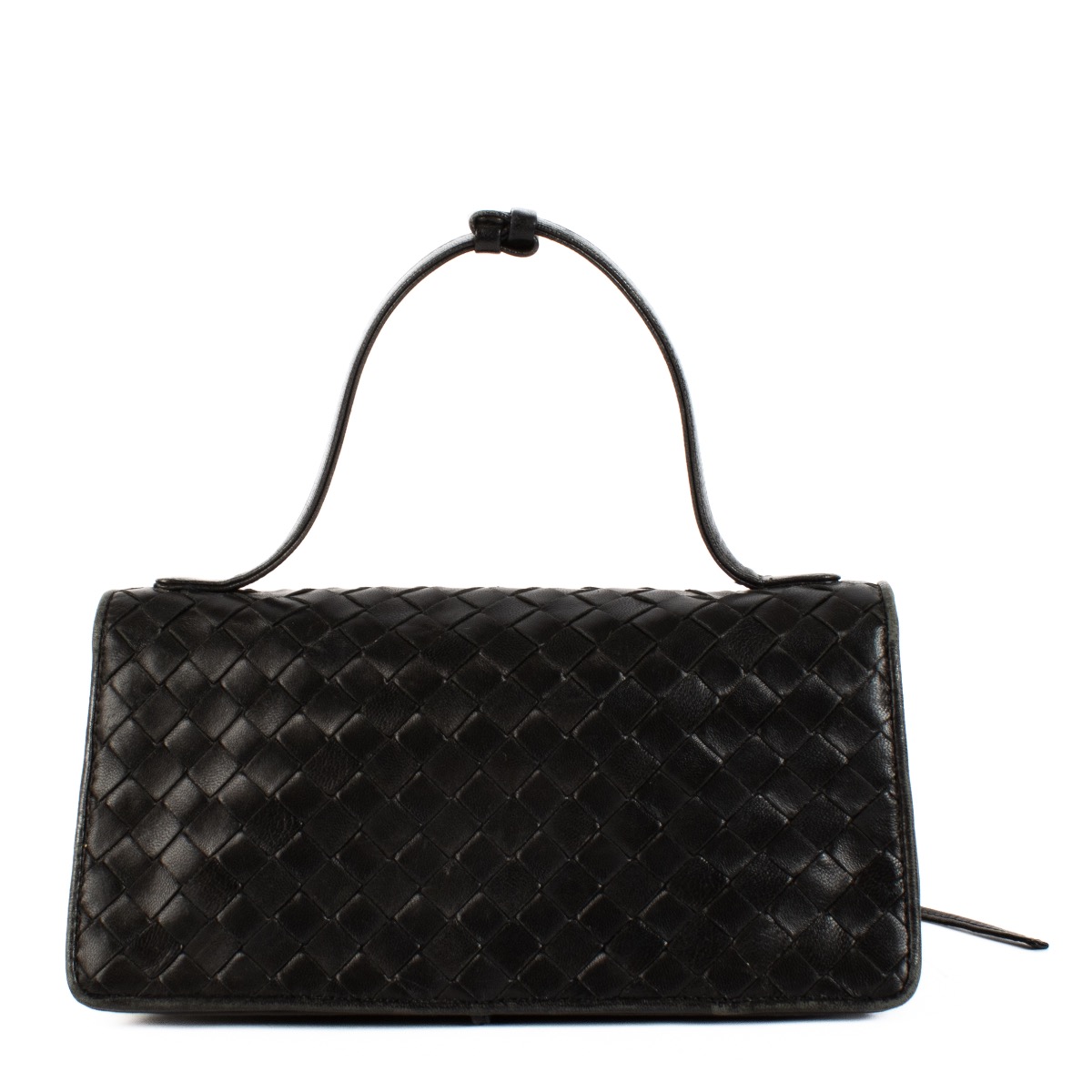 Bottega Veneta // Black Leather Intrecciato Crossbody Bag