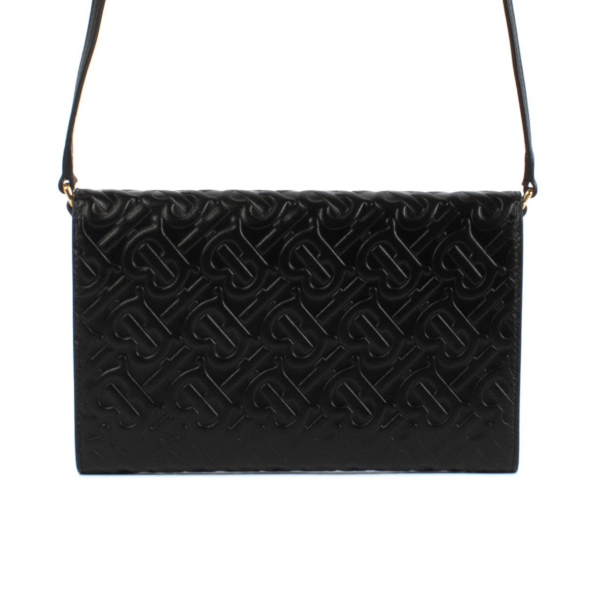 Burberry embossed leather wallet with detachable strap shop