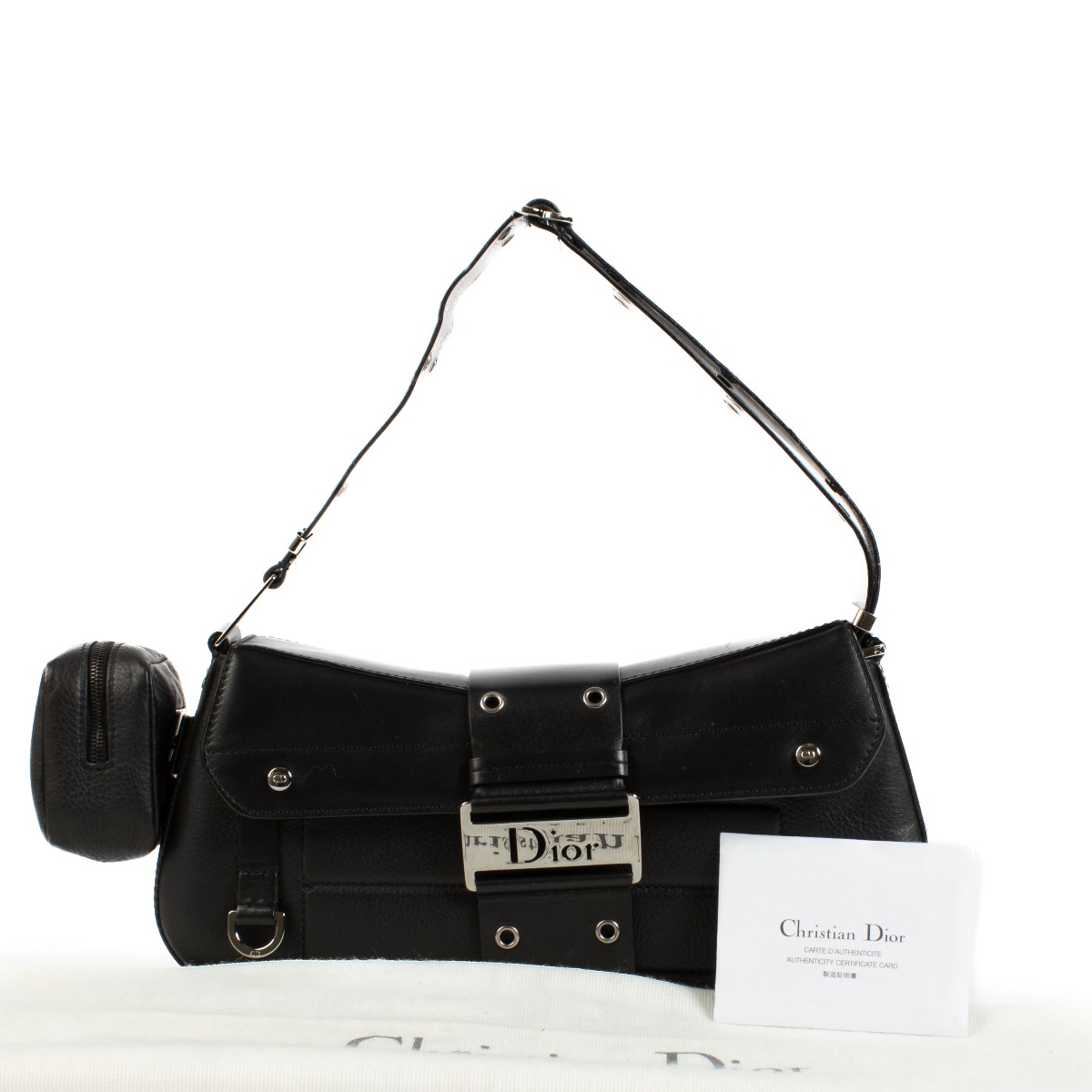 Christian Dior Black Leather Street Chic Columbus Avenue Bag