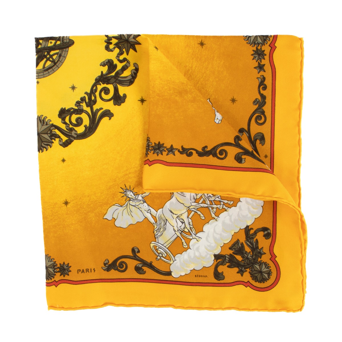 Hermès Yellow Cosmos Cavroche 45 Scarf ○ Labellov ○ Buy
