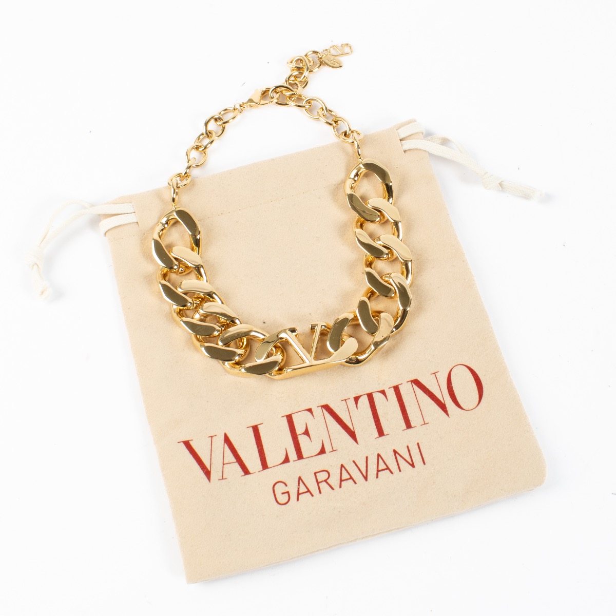 Valentino Garavani Gold VLogo Chain Choker Necklace