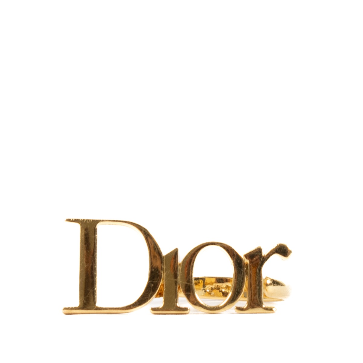 Christian Dior by John Galliano Gold Logo Ring Labellov Buy and Sell Authentic Luxury