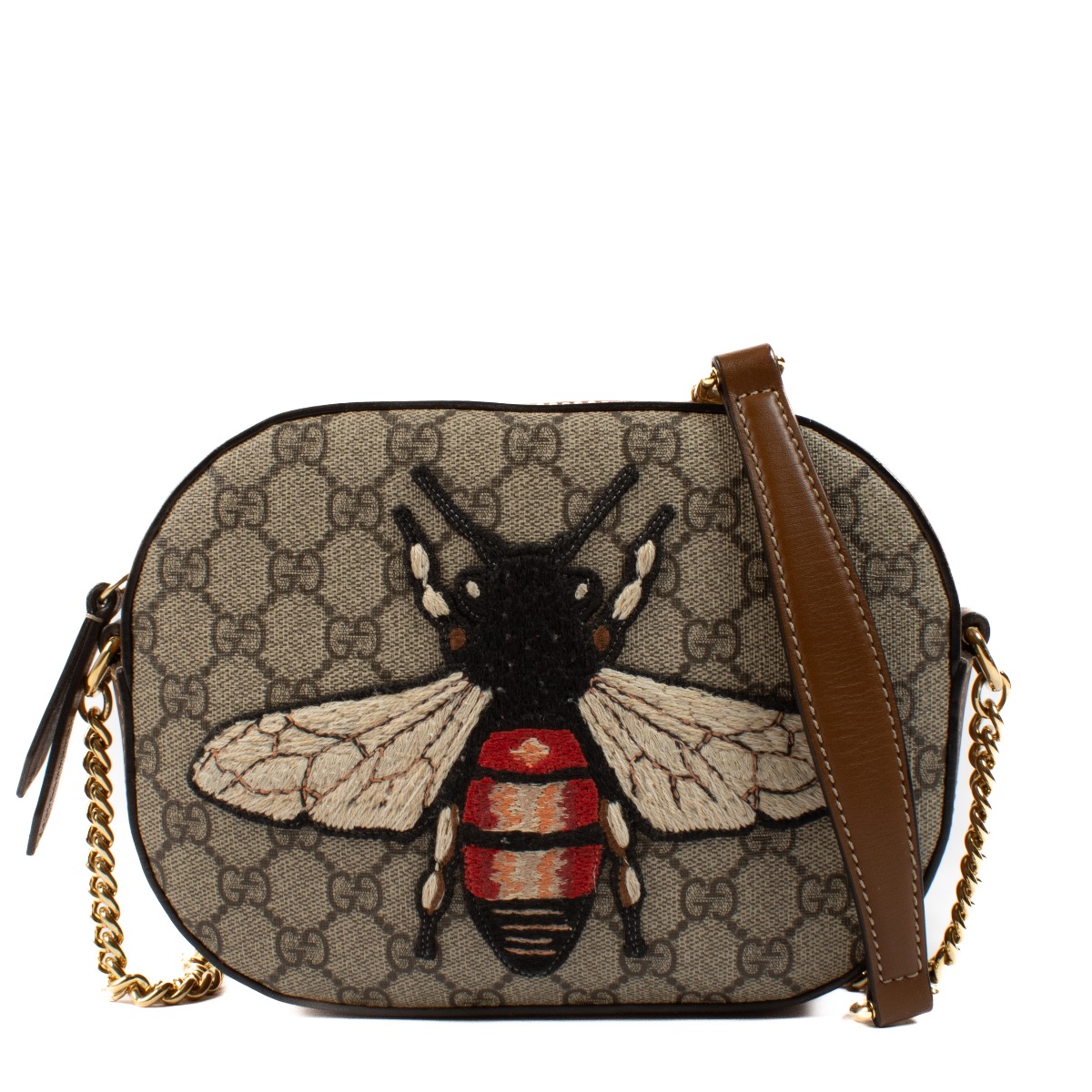 Gucci GG Canvas Bee Crossbody Bag ○ Labellov ○ Buy and Sell