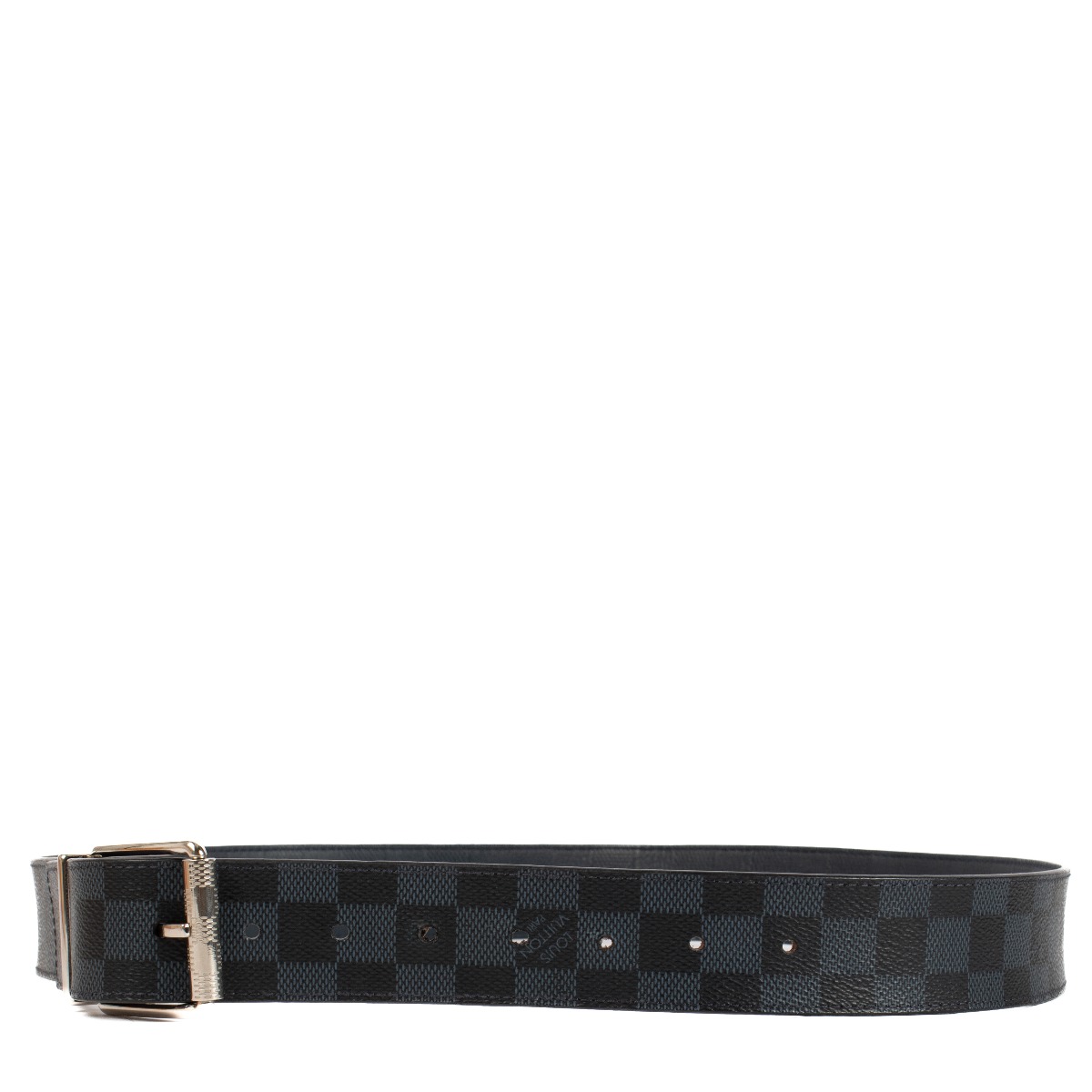 LOUIS VUITTON N1000 ベルト Louis Vuitton Damier Graphite Silver Buckle Wide Belt Black