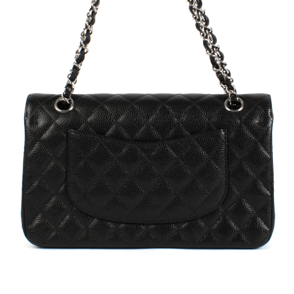 Chanel medium classic black caviar discount