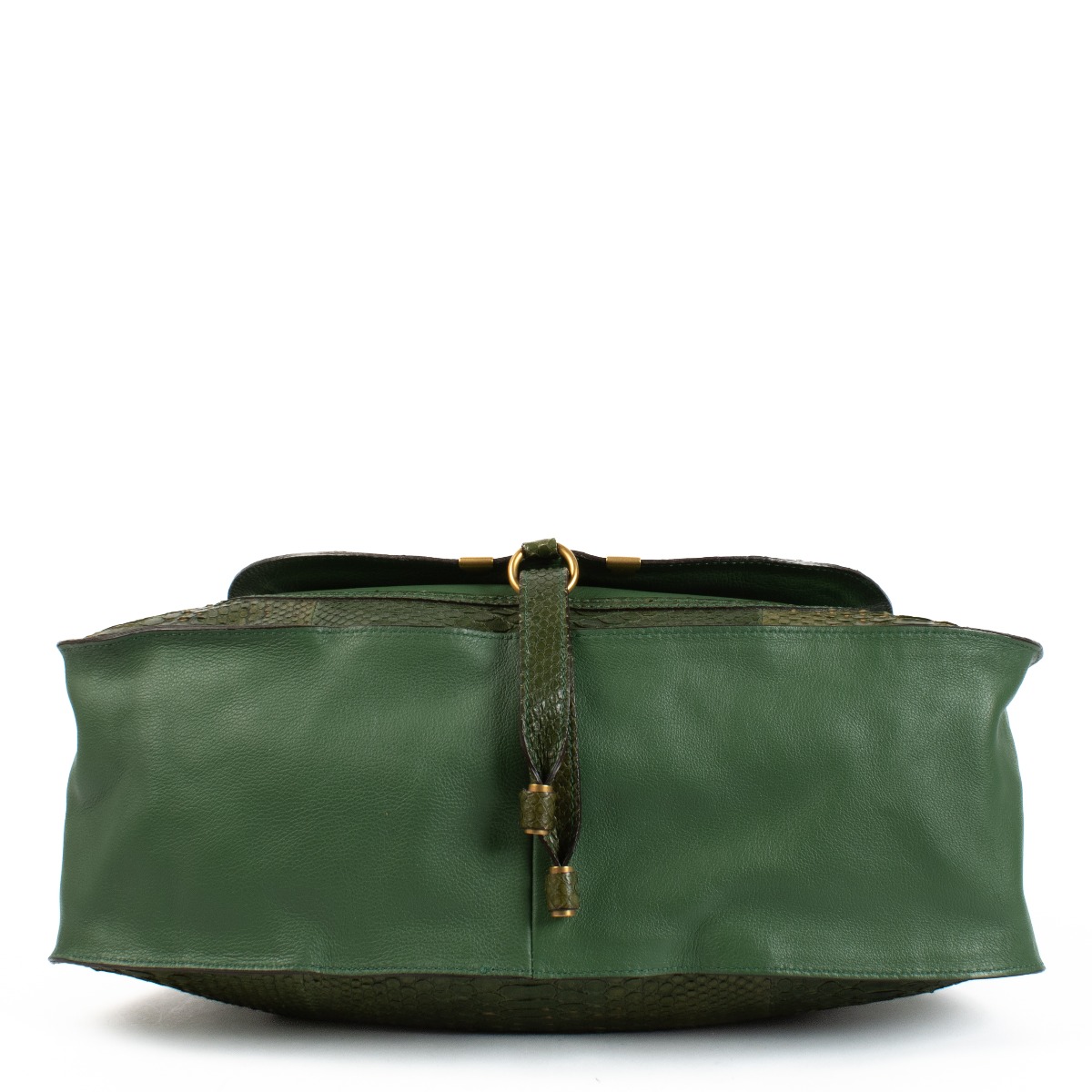 Chloe Green Leather Green Python Marcie Large Shoulder Bag Labellov Buy and Sell Authentic Luxury