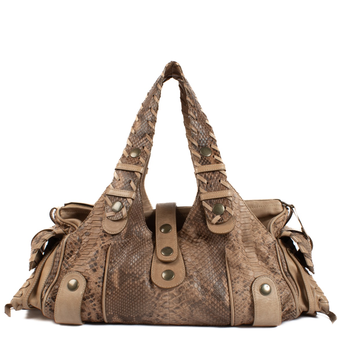 バッグ Chloe Silverrado Python Shoulder Bag CHLOE Python Silverado Shoulder Bag Beige 55422 | FASHIONPHILE