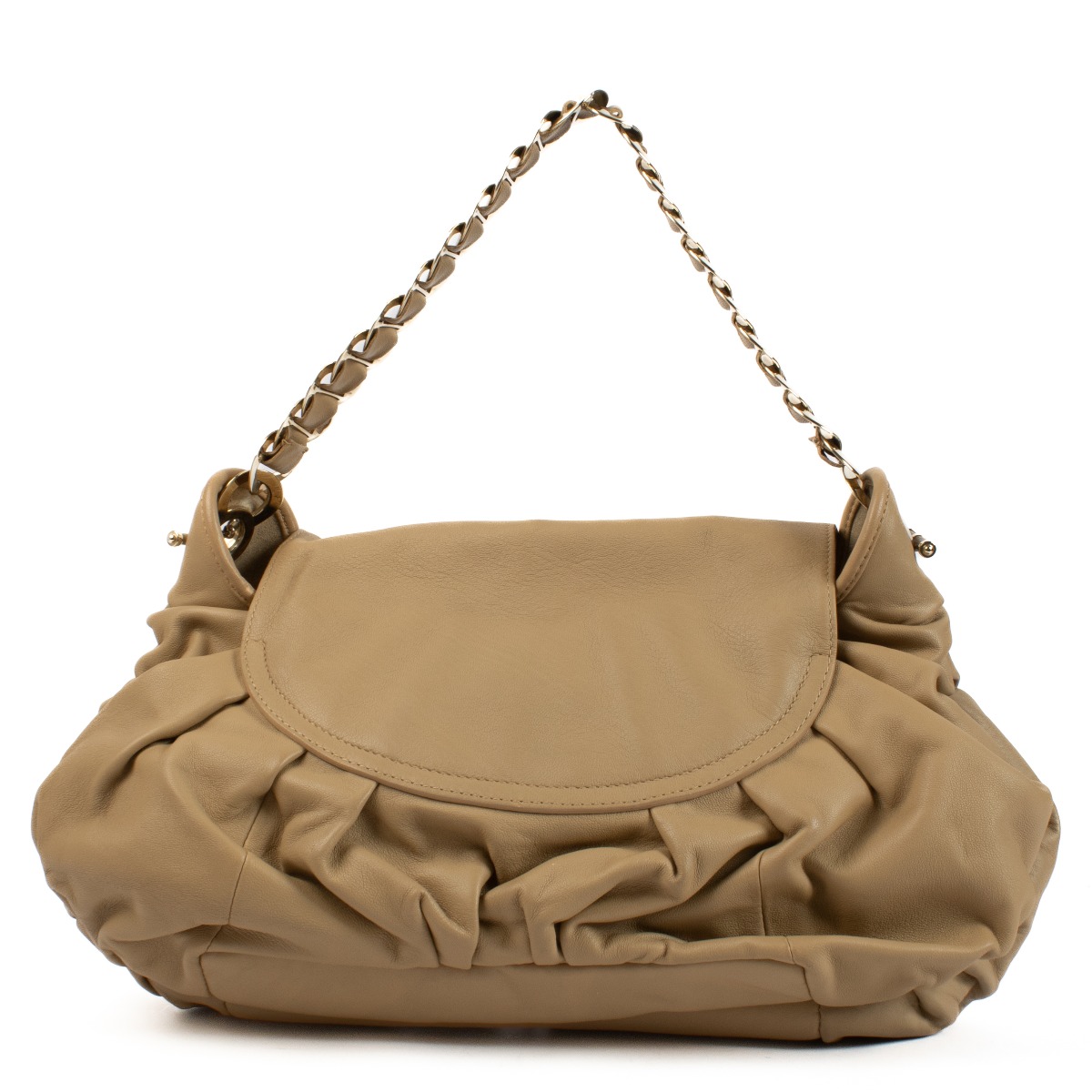 Christian Dior Beige Leather Jazz Club Shoulder Bag