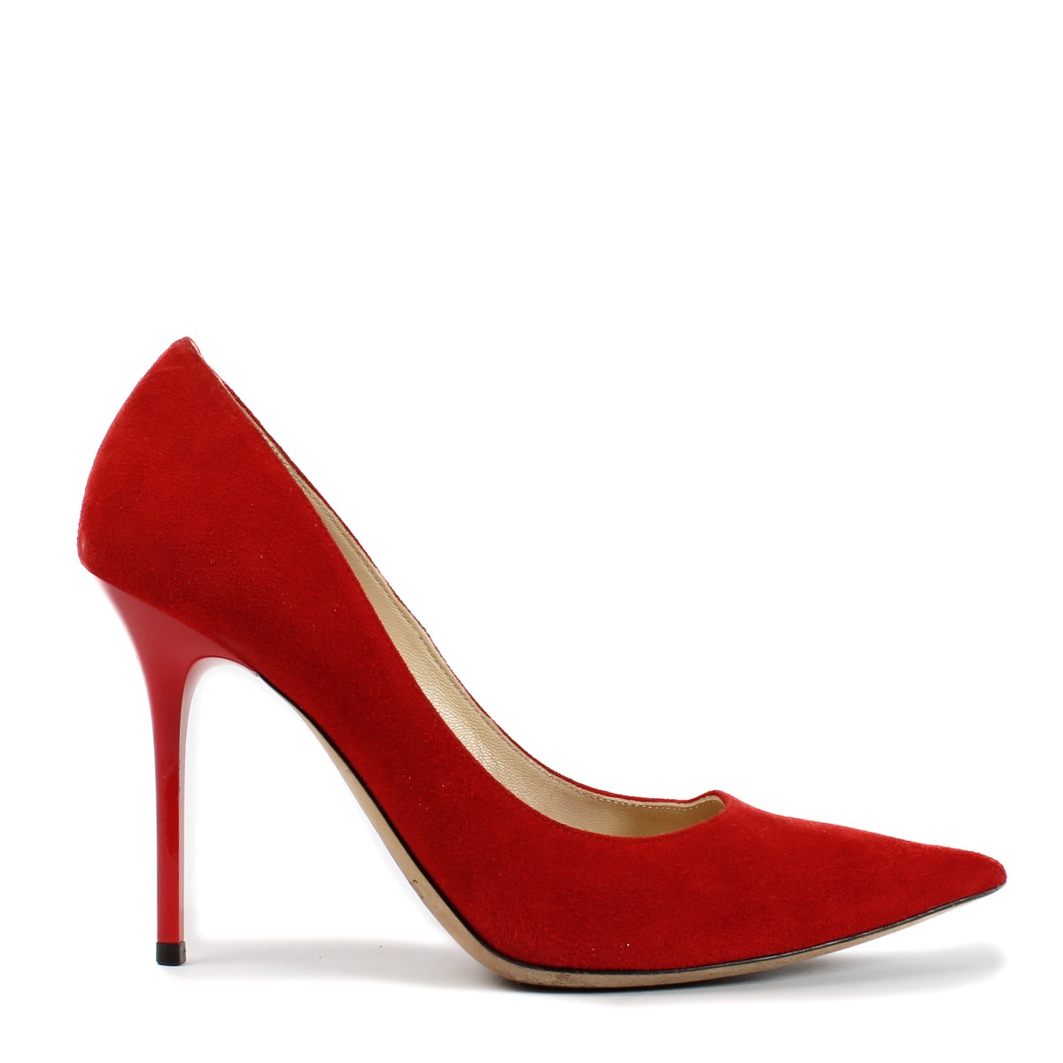 Jimmy Choo Red Suede Anouk 100 Pumps - Size 36.5 ○ Labellov