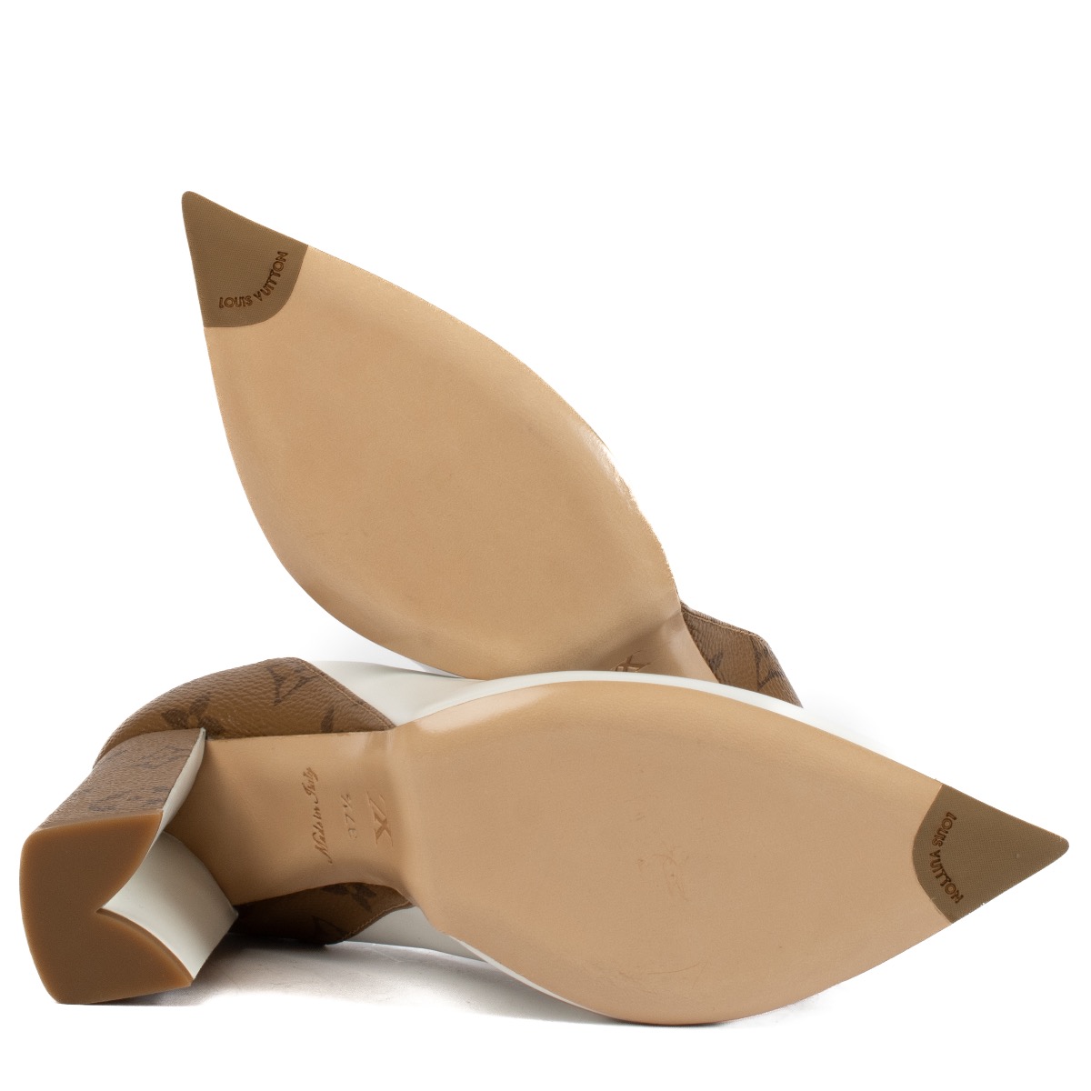 Louis Vuitton Leather/Reverse Monogram Rodeo Queen Heels - Size 37