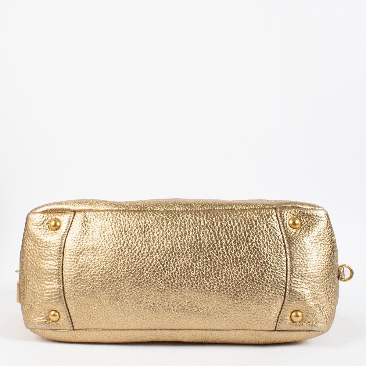 Prada Gold Vitello Daino Large Bauletto Bag ○ Labellov