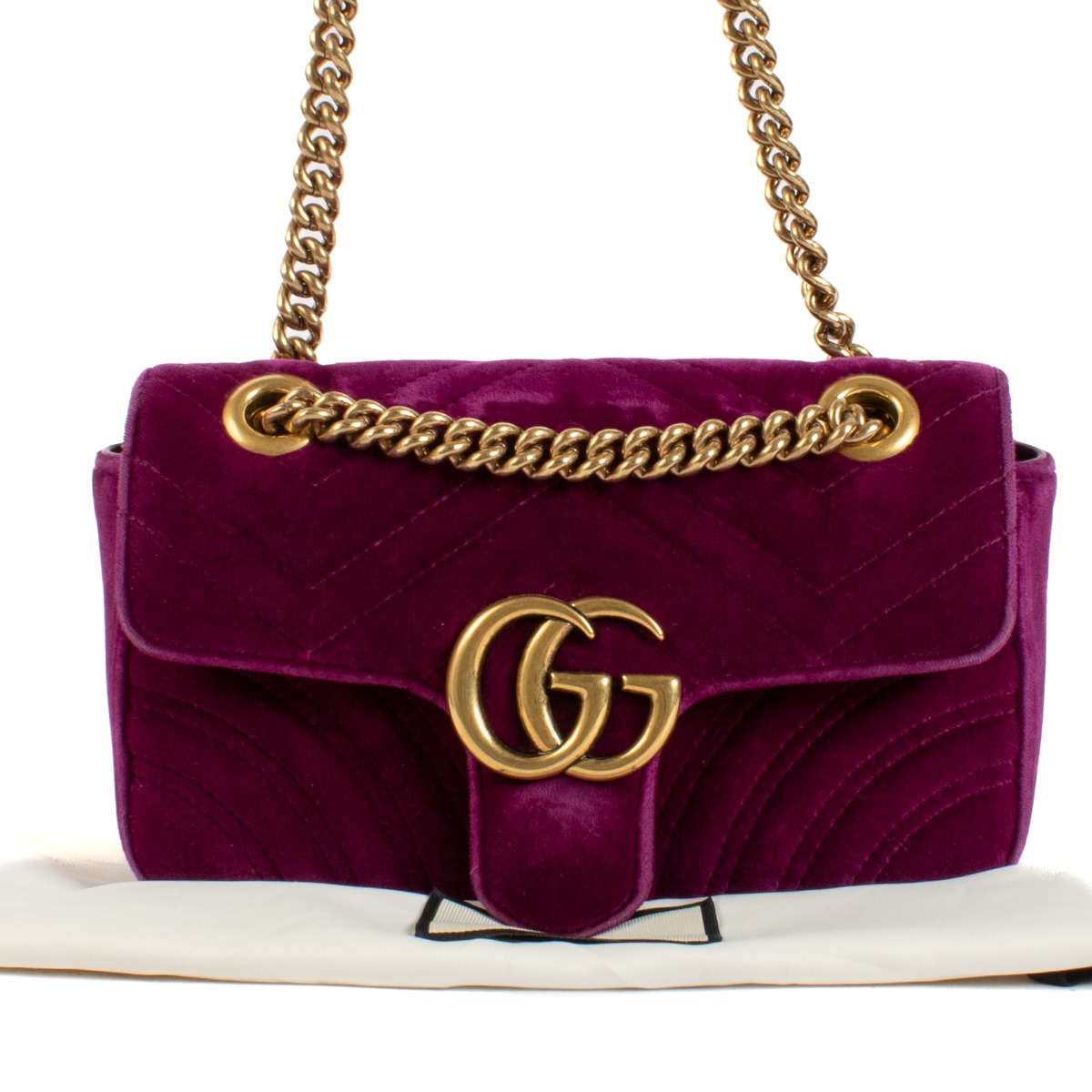 Gucci Purple Velvet Mini GG Marmont Bag ○ Labellov ○ Buy and