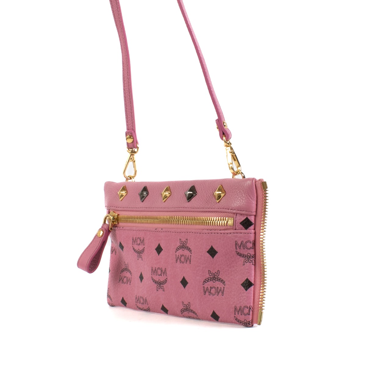★ MCM ★ VISETOS TWO-POCKET バックパック MCM Metallic Visetos Studded Small Dual Stark Backpack