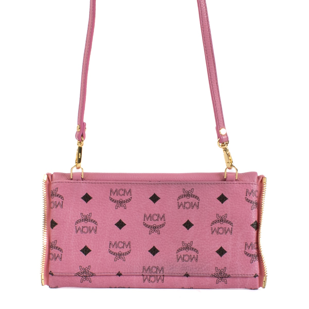 MCM Pink Visetos Studded Small Dual Stark Backpack ○ Labellov