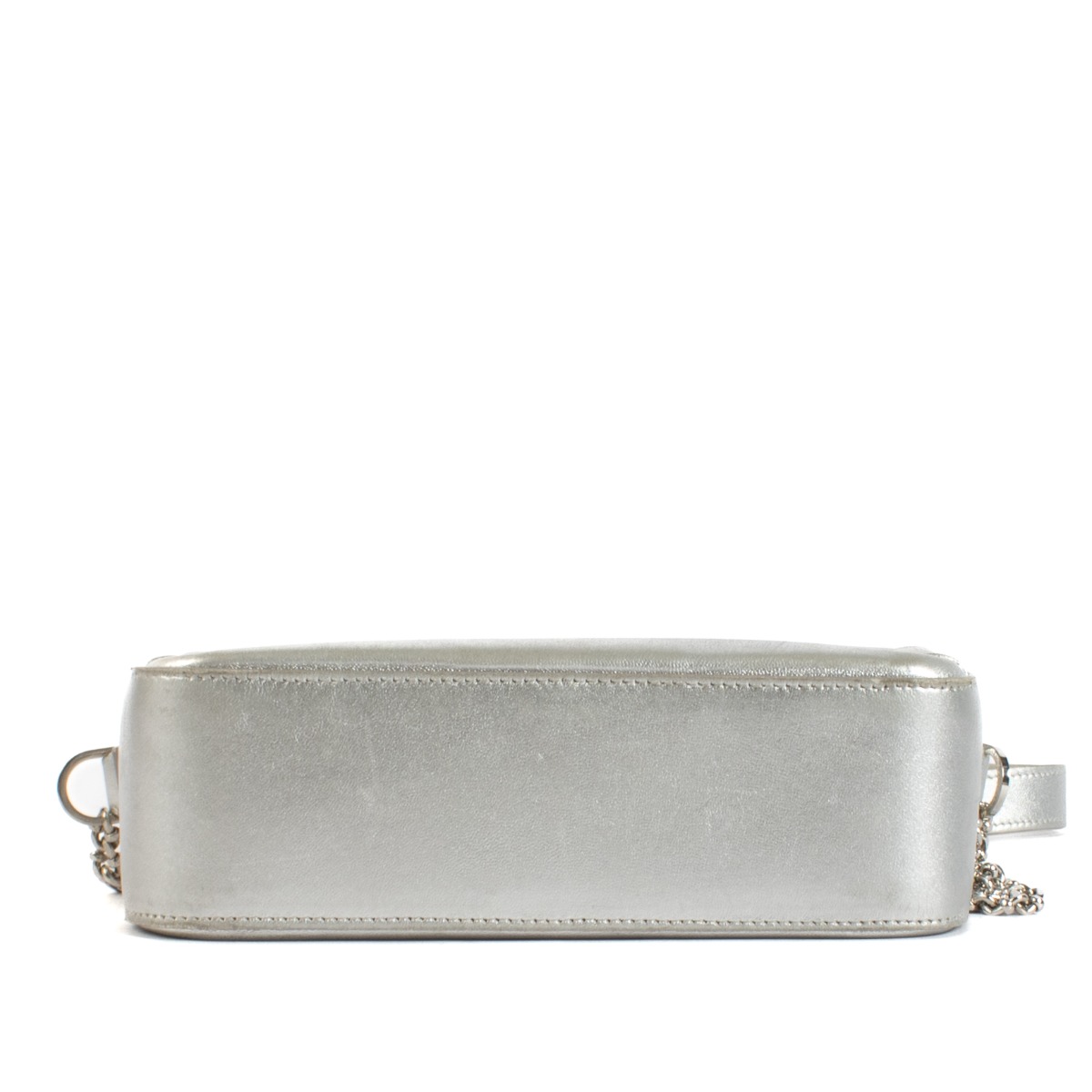 Roger Vivier Silver Leather Crystal Buckle Photocall Camera