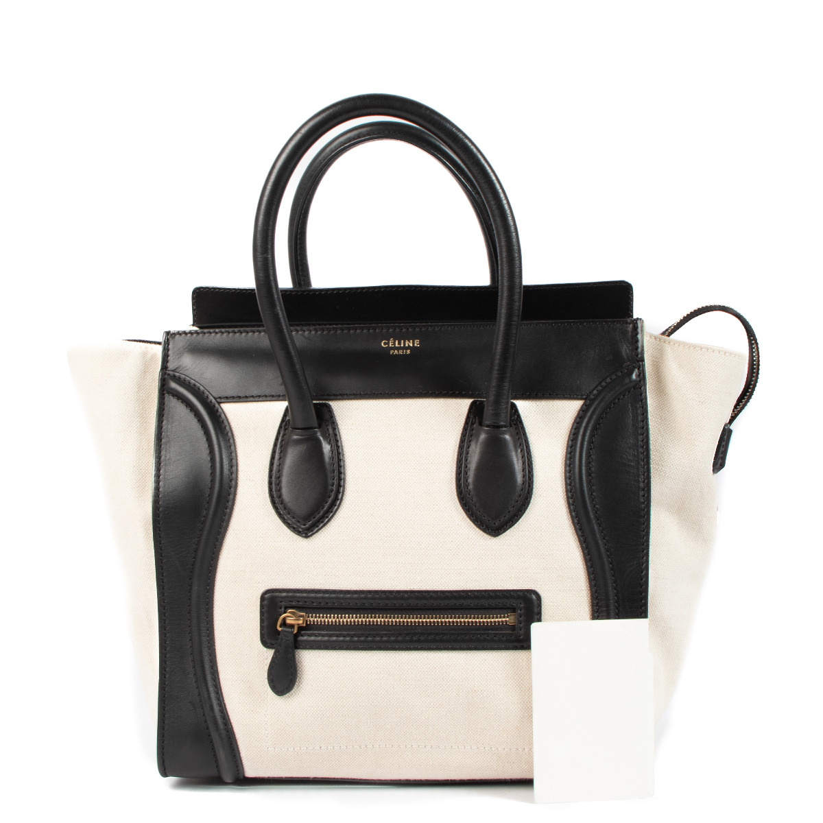 【関税・送料込み】CELINE TOP HANDLE BAGS CELINE Canvas Calfskin Triomphe Box Top Handle Bag Tan