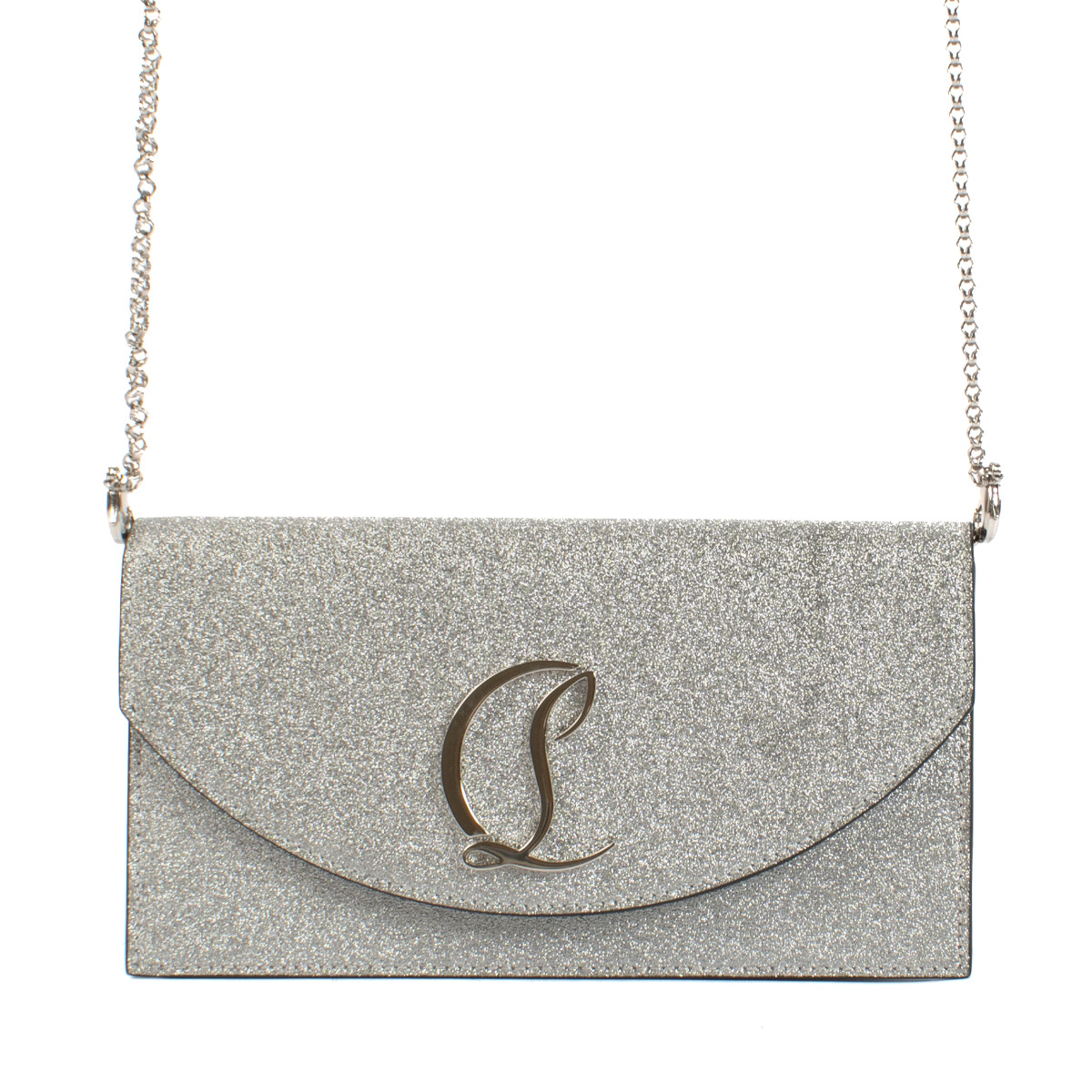 Christian Louboutin Silver Glitter Loubi54 Bag ○ Labellov