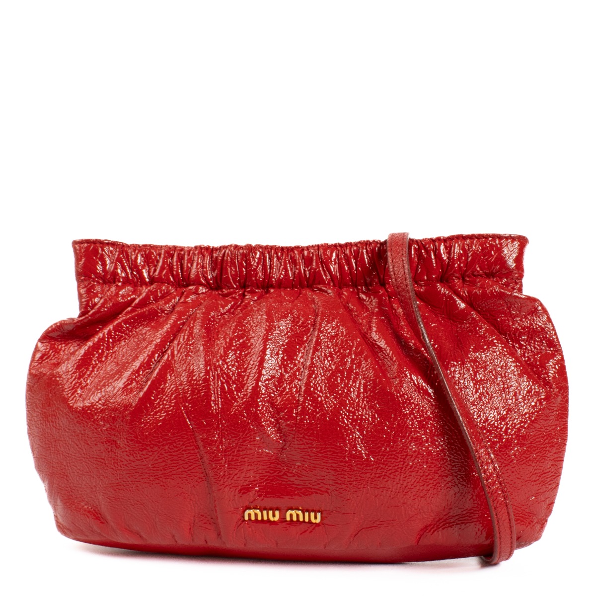 【美品】miu miu 赤 エナメルレザー クラッチバッグ 美品】miu miu 赤 エナメルレザー クラッチバッグ