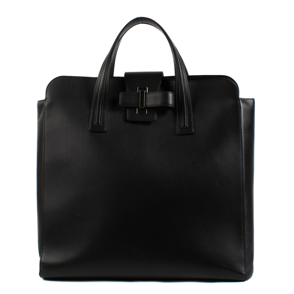Delvaux Vintage Shoulder Bag Gray Black Gold Hardware