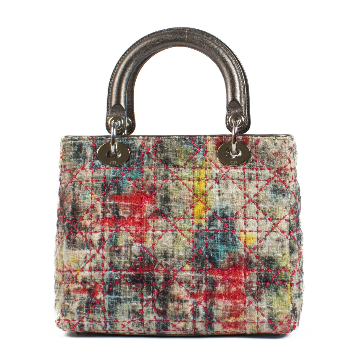 Christian Dior Multicolor Tweed Lady Dior Medium Bag Labellov Buy and Sell Authentic Luxury