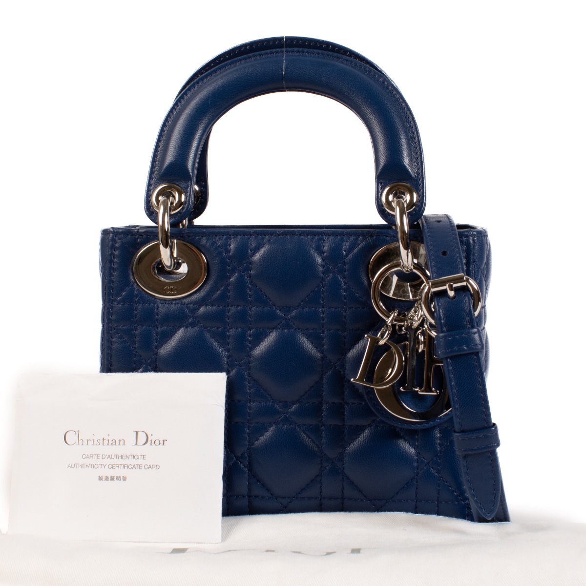 Lady dior bag blue on sale