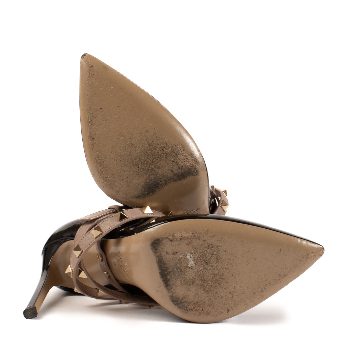 Rockstud Bow Slingback Ballerinas In Patent Leather for