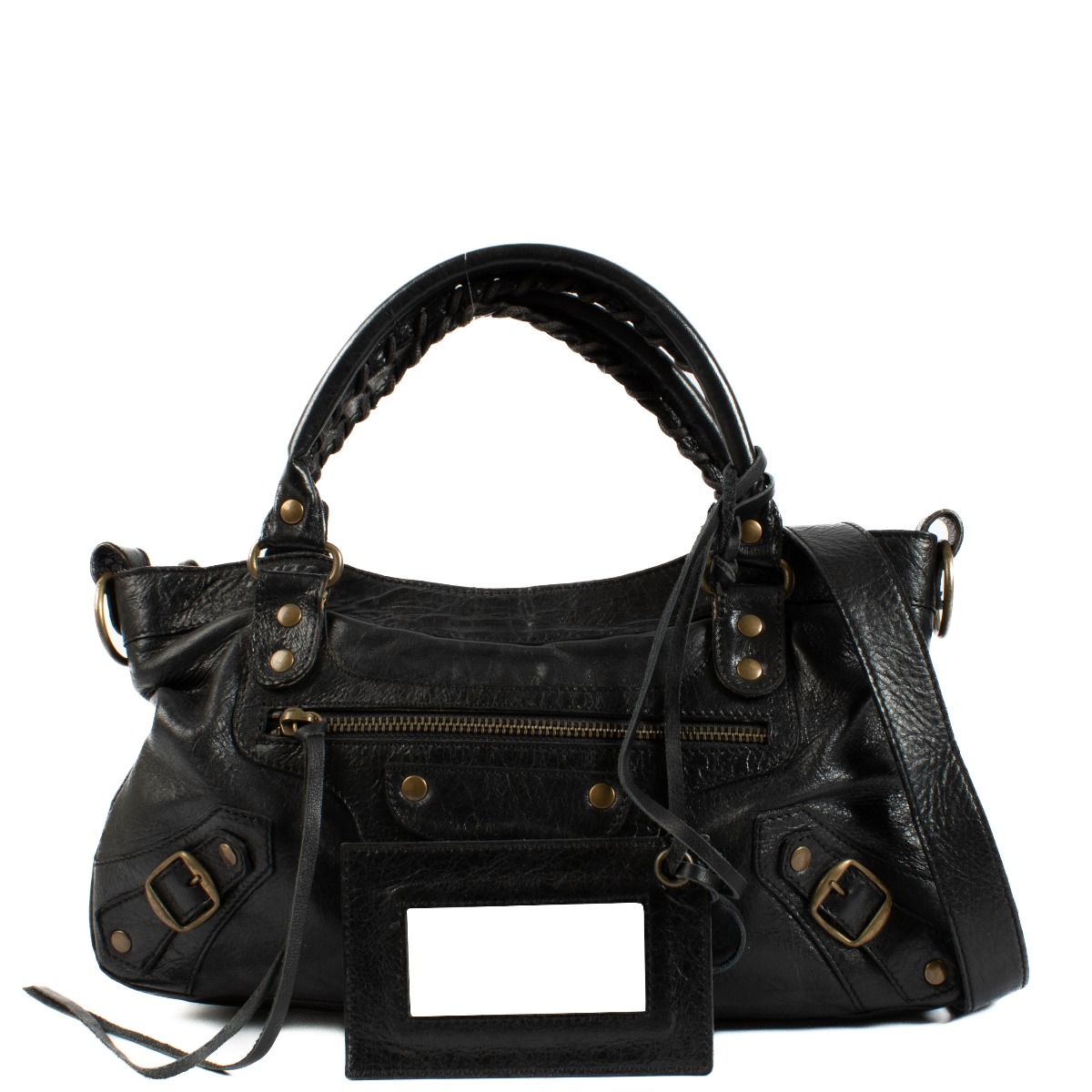 バッグ BALENCIAGA Le Dix leather shoulder bag Balenciaga Black Smooth Calfskin Leather Le Dix Cartable S