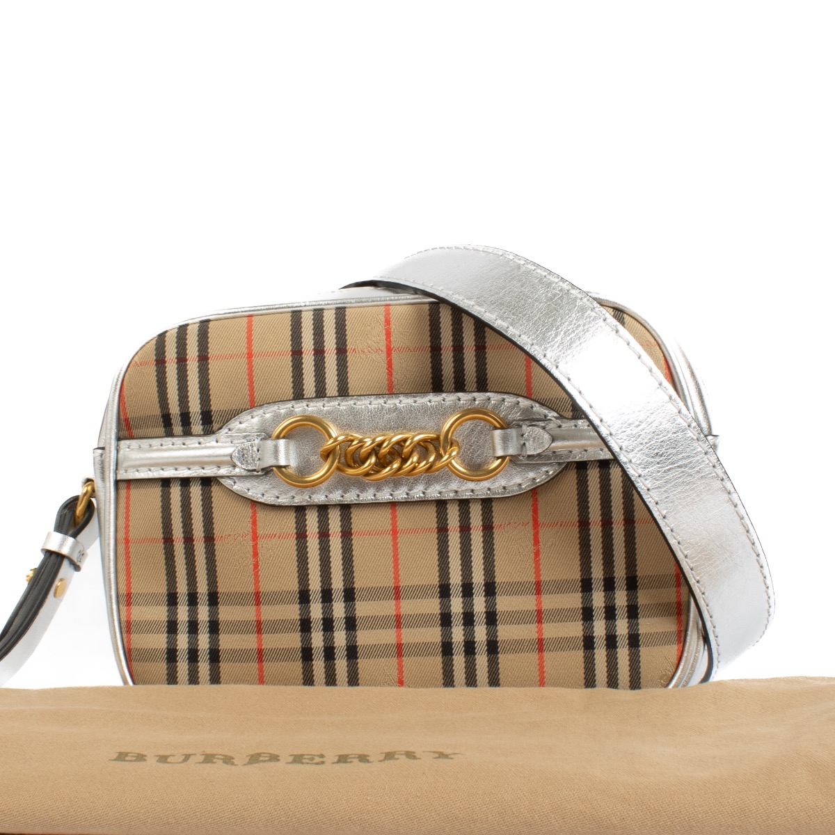 ショルダーバッグ Burberry Embroidered Fabric Check Belt Bag 0400022555280_SANDCHECK?wid=