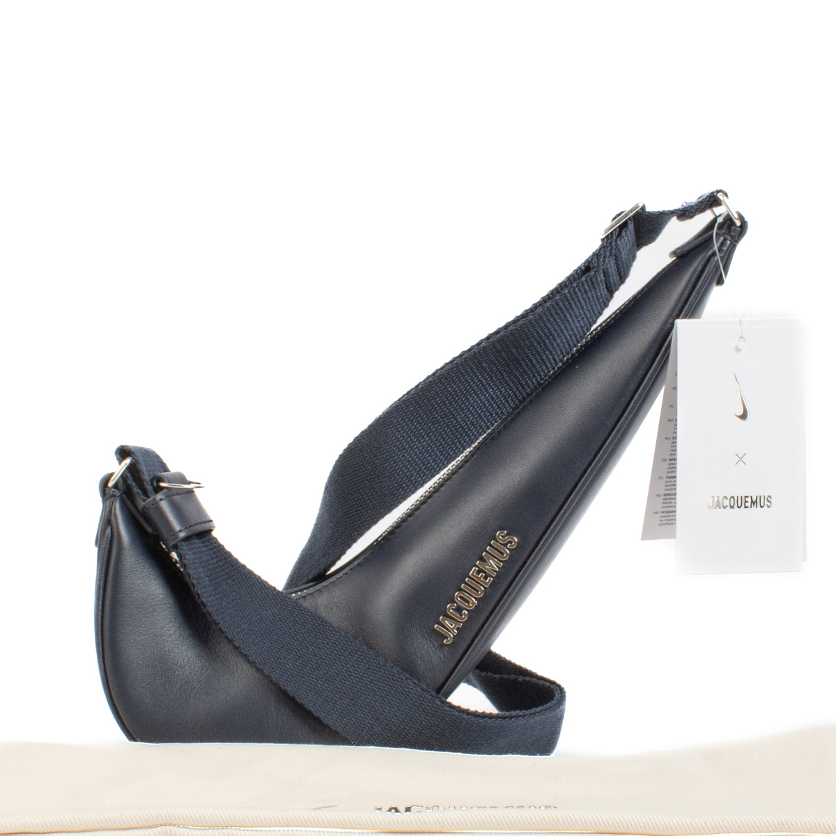 Jacquemus x Nike Navy Blue Le Swoosh Bag ○ Labellov ○ Buy