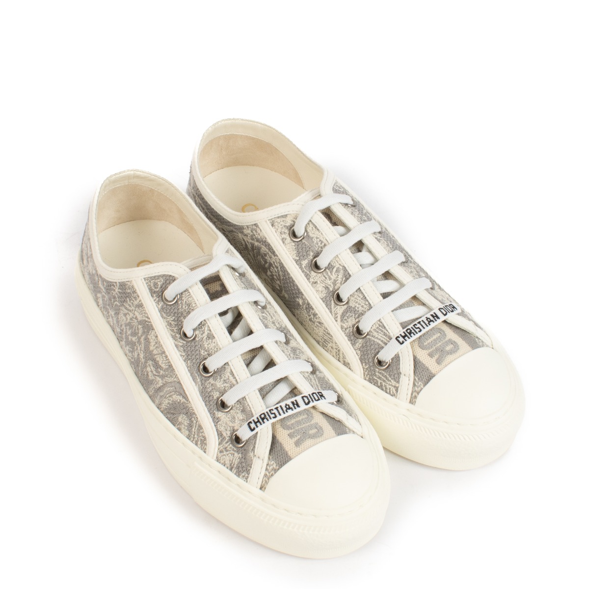 Christian Dior Grey Canvas Walk'n'Dior Sneakers - Size 36