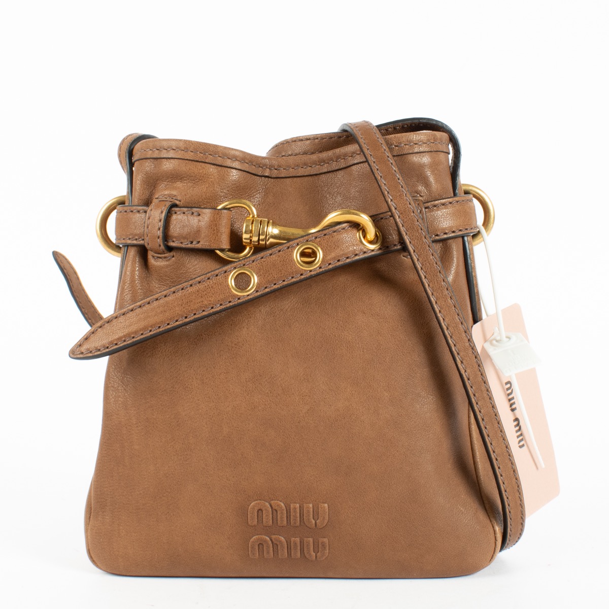 Miu Miu Aventure Brown Pouch Bag Crossbody ○ Labellov ○ Buy and