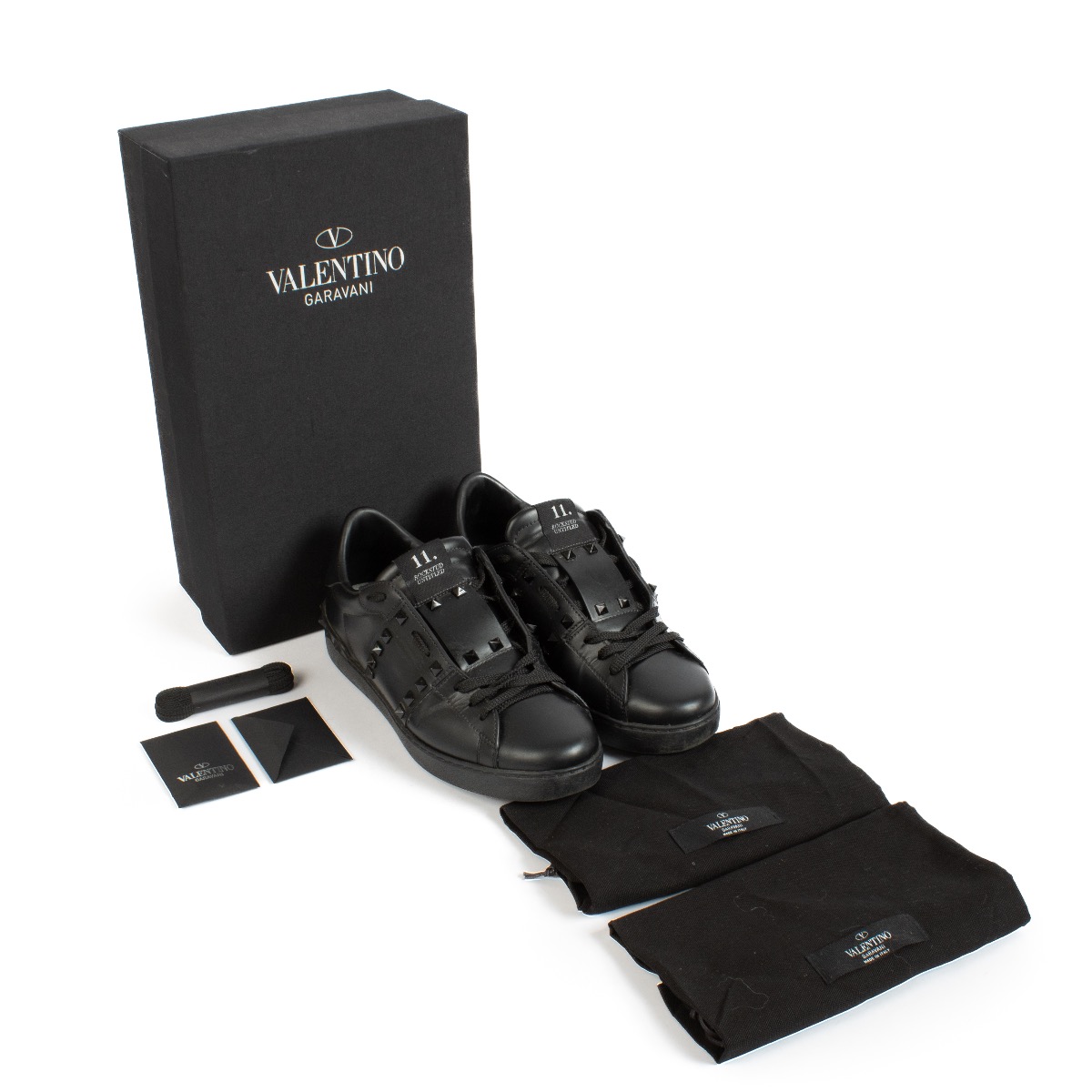 Valentino Garavani Noir Black Rockstud Untitled Sneakers