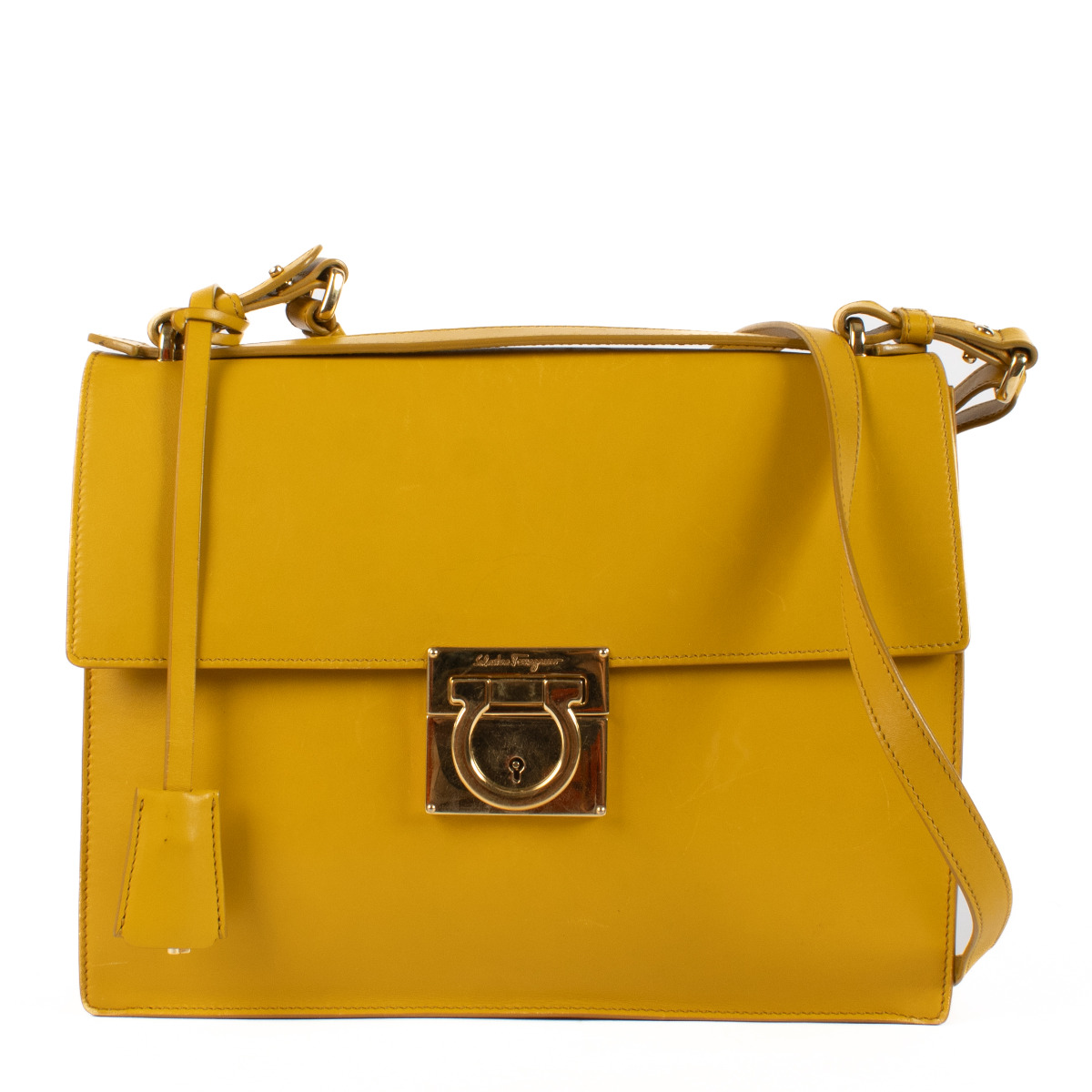 Ferragamo yellow bag store